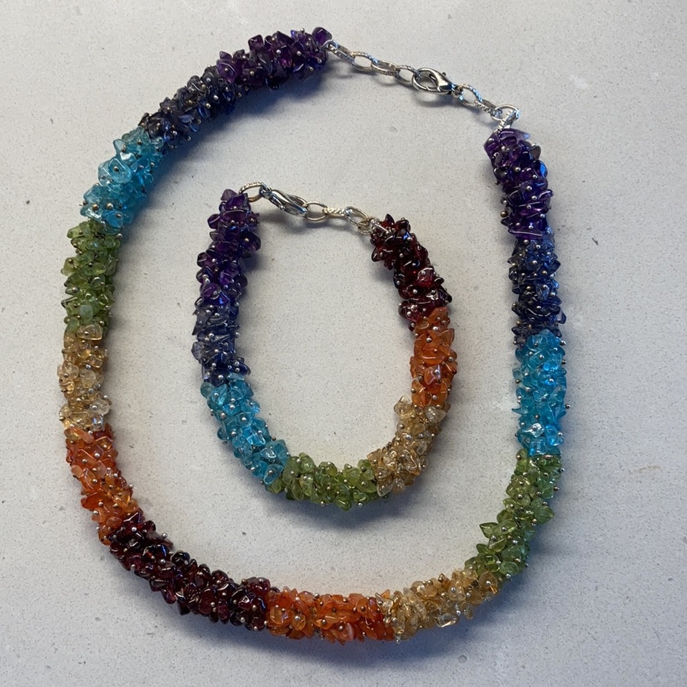 Rainbow Necklace and Bracelet
